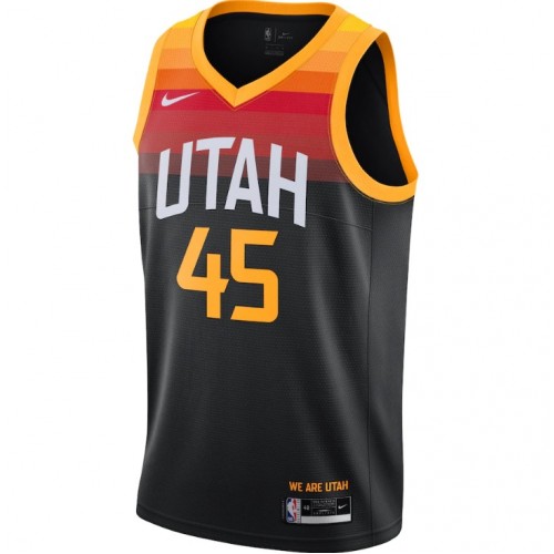 Men's Utah Jazz Donovan Mitchell #45 Nike Black Replica Swingman Jersey - City Edition