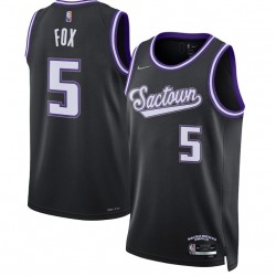 Men's Sacramento Kings De'Aaron Fox #5 Nike Black 2021/22 Swingman NBA Jersey - City Edition Men's Sacramento Kings De'Aaron Fox #5 Nike Black 2021/22 Swingman NBA Jersey - City Edition