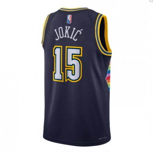 Men's Denver Nuggets Nikola Jokic #15 Nike Navy 2021/22 Swingman NBA Jersey - City Edition