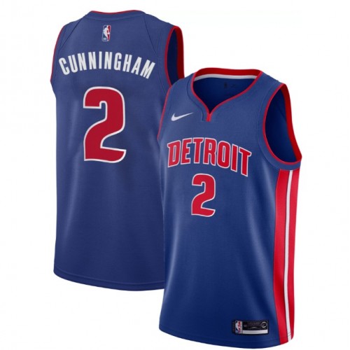 Men's Detroit Pistons Cade Cunningham #2 Nike Blue 2021 Swingman Jersey - Icon Edition