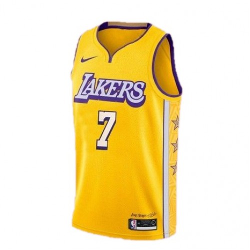 Men's Los Angeles Lakers Carmelo Anthony #7 Nike Yellow Swingman NBA Jersey - City Edition