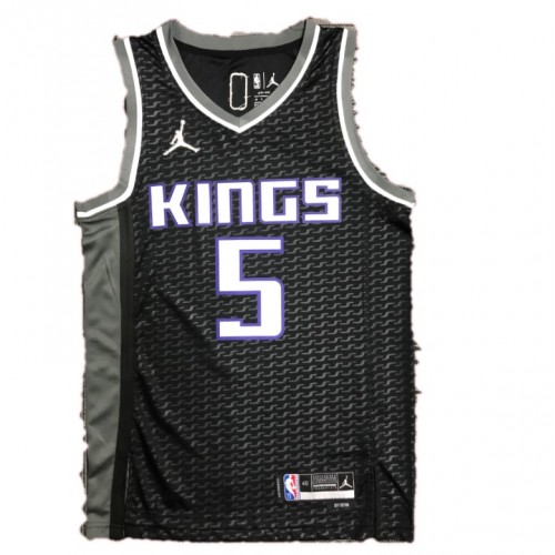 Men's Sacramento Kings De'Aaron Fox #5 Jordan Black 2021/22 Swingman NBA Jersey - City Edition