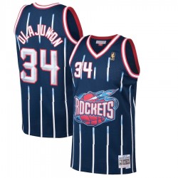 Men's Houston Rockets Hakeem Olajuwon Throwback Navy 1996-97 Hardwood Classics Swingman Jersey