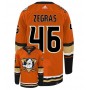 Men's Anaheim Ducks Trevor Zegras #46 adidas Orange Alternate Authentic Jersey
