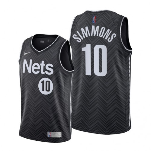 Men's Brooklyn Nets Ben Simmons #10 Nike Black 2020/21 Swingman Player Jersey – Earned Edition