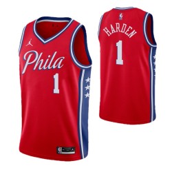 Men's Philadelphia 76ers James Harden #1 Jordan Red Swingman Jersey - Icon Edition Men's Philadelphia 76ers James Harden #1 Jordan Red Swingman Jersey - Icon Edition