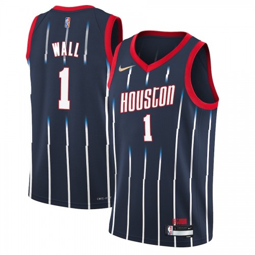 Men's Houston Rockets John Wall #1 Nike Navy 2021/22 Swingman Jersey - City Edition