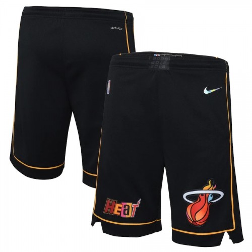 Men's Miami Heat Nike Black 2021/22 Courtside Swingman NBA Shorts - City Edition