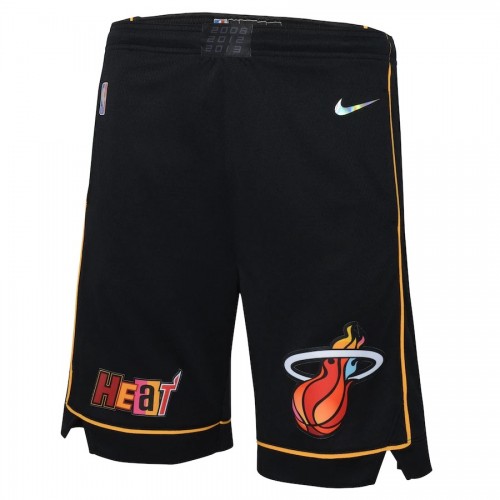 Men's Miami Heat Nike Black 2021/22 Courtside Swingman NBA Shorts - City Edition