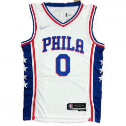 Men's Philadelphia 76ers Tyrese Maxey #0 Nike White 2021/22 Swingman NBA Jersey - Icon Edition Men's Philadelphia 76ers Tyrese Maxey #0 Nike White 2021/22 Swingman NBA Jersey - Icon Edition