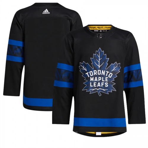 Men's Toronto Maple Leafs x drew house adidas Black&Blue Alternate Blank Jersey