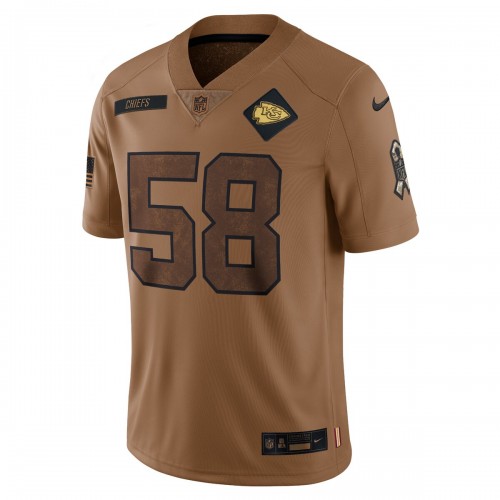 Derrick Thomas Kansas City Chiefs Nike 2023 Salute To Service Retired Player Limited Jersey - Brown