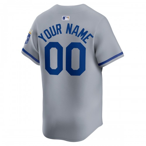 Kansas City Royals Nike Away Limited Custom Jersey - Gray