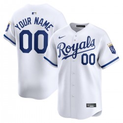 Kansas City Royals Nike Home Limited Custom Jersey - White Kansas City Royals Nike Home Limited Custom Jersey - White