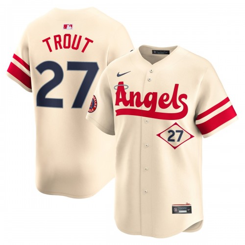 Mike Trout Los Angeles Angels Nike City Connect Limited Player Jersey - Cream