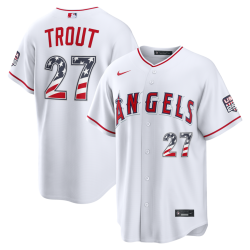 Mike Trout Los Angeles Angels Nike USA 250 Fourth of July Home Stadium Jersey - White