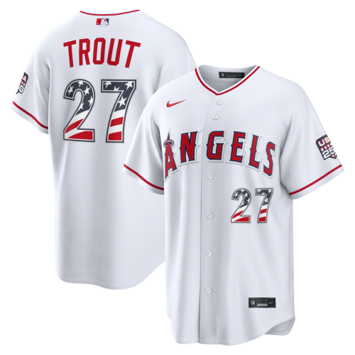 Mike Trout Los Angeles Angels Nike USA 250 Fourth of July Home Stadium Jersey - White