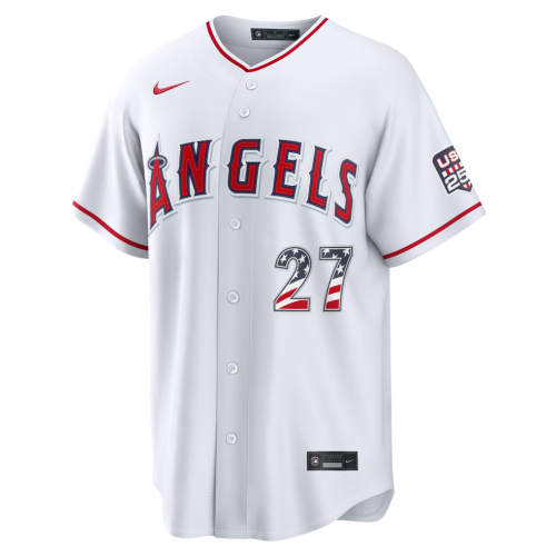 Mike Trout Los Angeles Angels Nike USA 250 Fourth of July Home Stadium Jersey - White