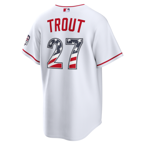 Mike Trout Los Angeles Angels Nike USA 250 Fourth of July Home Stadium Jersey - White