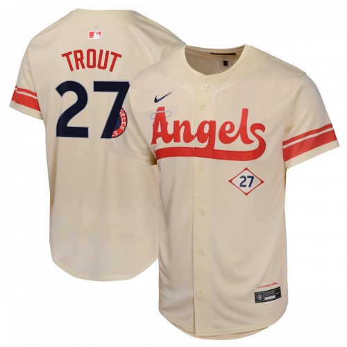 Mike Trout Los Angeles Angels Nike Youth City Connect Limited Player Jersey - Cream