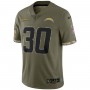 Austin Ekeler Los Angeles Chargers Nike 2022 Salute To Service Limited Jersey - Olive