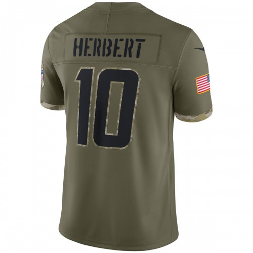 Justin Herbert Los Angeles Chargers Nike 2022 Salute To Service Limited Jersey - Olive