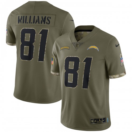 Mike Williams Los Angeles Chargers Nike 2022 Salute To Service Limited Jersey - Olive