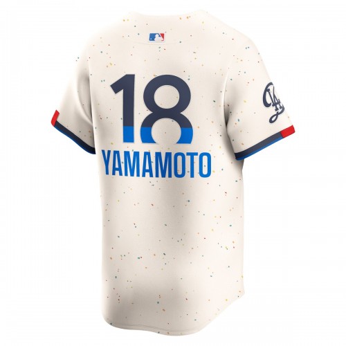 Yoshinobu Yamamoto Los Angeles Dodgers Nike 2024 City Connect Limited Player Jersey - Cream