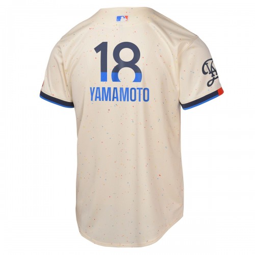 Yoshinobu Yamamoto Los Angeles Dodgers Nike Youth 2024 City Connect Limited Player Jersey - Cream