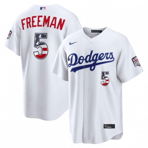 Freddie Freeman Los Angeles Dodgers Nike USA 250 Fourth of July Home Stadium Jersey - White Freddie Freeman Los Angeles Dodgers Nike USA 250 Fourth of July Home Stadium Jersey - White
