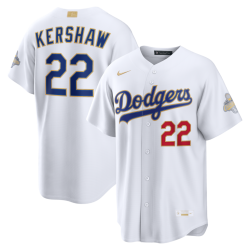 Clayton Kershaw Los Angeles Dodgers Nike 2026 Gold Collection Stadium Jersey - White Clayton Kershaw Los Angeles Dodgers Nike 2026 Gold Collection Stadium Jersey - White