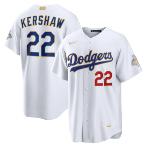 Clayton Kershaw Los Angeles Dodgers Nike 2026 Gold Collection Stadium Jersey - White