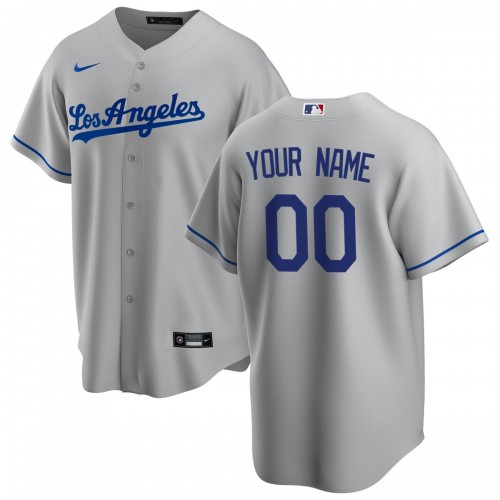 Los Angeles Dodgers Nike Road Replica Custom Jersey - Gray