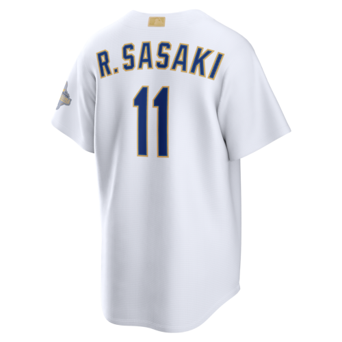 Roki Sasaki Los Angeles Dodgers Nike 2026 Gold Collection Stadium Jersey - White