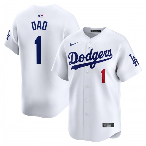 Los Angeles Dodgers Nike #1 Dad Home Limited Jersey - White