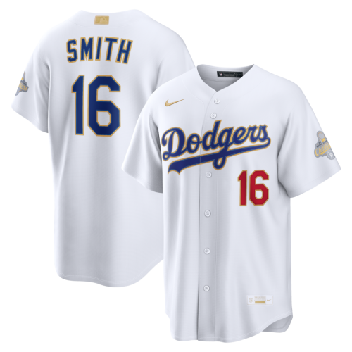 Will Smith Los Angeles Dodgers Nike 2026 Gold Collection Stadium Jersey - White Will Smith Los Angeles Dodgers Nike 2026 Gold Collection Stadium Jersey - White