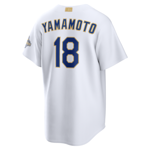 Yoshinobu Yamamoto Los Angeles Dodgers Nike 2026 Gold Collection Stadium Jersey - White