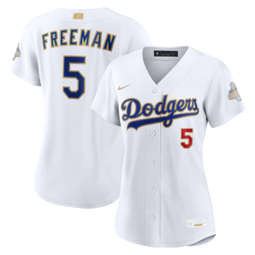 Freddie Freeman Los Angeles Dodgers Nike Women's 2026 Gold Collection Stadium Jersey - White