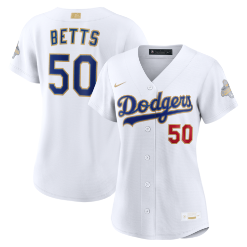 Mookie Betts Los Angeles Dodgers Nike Women's 2026 Gold Collection Stadium Jersey - White