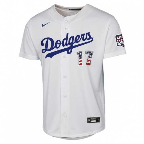 Shohei Ohtani Los Angeles Dodgers Nike Youth USA 250 Fourth of July Home Replica Jersey - White Shohei Ohtani Los Angeles Dodgers Nike Youth USA 250 Fourth of July Home Replica Jersey - White
