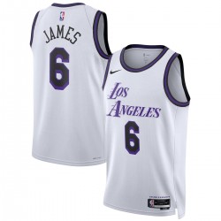 LeBron James Los Angeles Lakers Nike Unisex 2022/23 Swingman Jersey - City Edition - White LeBron James Los Angeles Lakers Nike Unisex 2022/23 Swingman Jersey - City Edition - White
