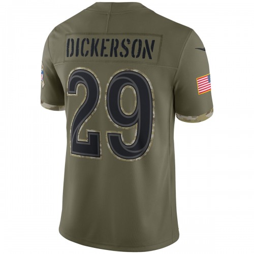 Eric Dickerson Los Angeles Rams 2022 Salute To Service Retired Player Limited Jersey - Olive