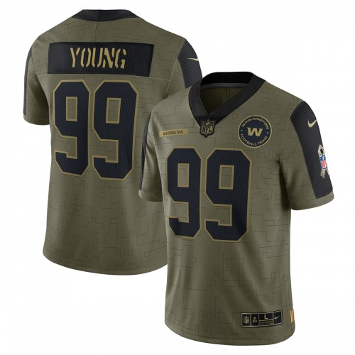Chase Young Washington Football Team Nike 2021 Salute To Service Limited Player Jersey - Olive