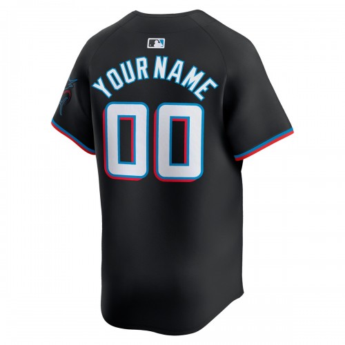 Miami Marlins Nike  Alternate Limited Custom Jersey – Black