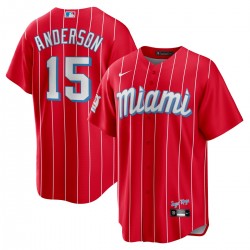 Brian Anderson Miami Marlins Nike City Connect Replica Player Jersey - Red Brian Anderson Miami Marlins Nike City Connect Replica Player Jersey - Red