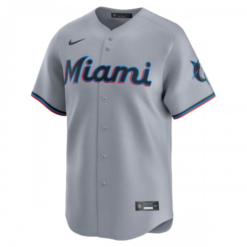 Miami Marlins Nike Road Limited Jersey – Gray