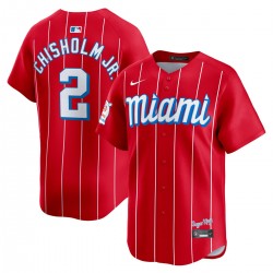 Jazz Chisholm Jr. Miami Marlins Nike City Connect Limited Player Jersey - Red Jazz Chisholm Jr. Miami Marlins Nike City Connect Limited Player Jersey - Red