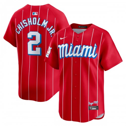 Jazz Chisholm Jr. Miami Marlins Nike City Connect Limited Player Jersey - Red