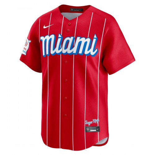 Jazz Chisholm Jr. Miami Marlins Nike City Connect Limited Player Jersey - Red