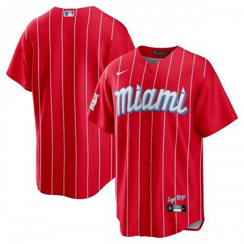Miami Marlins Nike City Connect Replica Team Jersey - Red